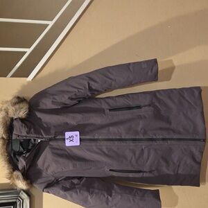 Eddie Bauer Black Down Parka with Fur Hood